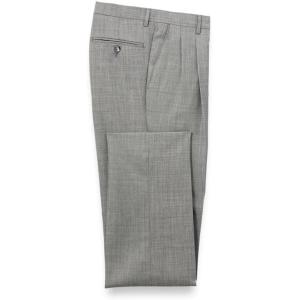 imagePaul Fredrick Mens Wool Sharkskin Pleated Pants Grey 33