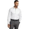 imagePaul Fredrick Mens Classic Fit Comfort Stretch NonIron Solid Dress ShirtWhiteGrey