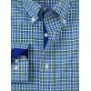 imagePaul Fredrick Mens Slim Fit NonIron Cotton Check Dress ShirtBlueGreen