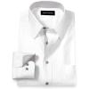imagePaul Fredrick Mens Classic Fit Comfort Stretch NonIron Solid Dress ShirtWhiteGrey