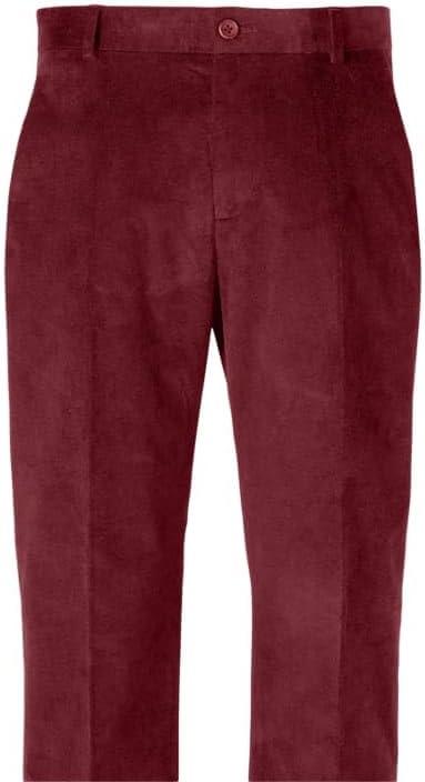imagePaul Fredrick Mens Cotton Stretch Corduroy Flat Front PantsBurgundy