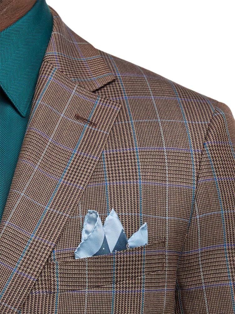 imagePaul Fredrick Mens Wool Blend Plaid Single Breasted Notch Lapel Suit Jacket
