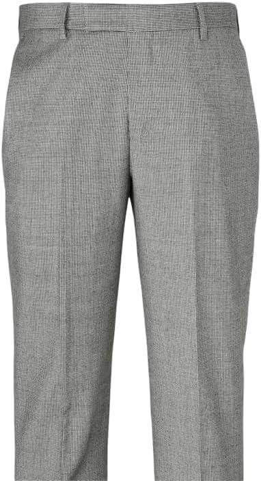 imagePaul Fredrick Mens Wool Flannel Houndstooth Flat Front PantsBlack