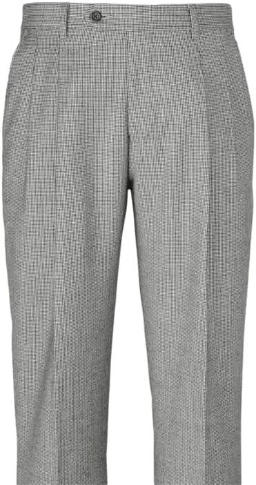 imagePaul Fredrick Mens Wool Flannel Houndstooth Pleated PantsBlue