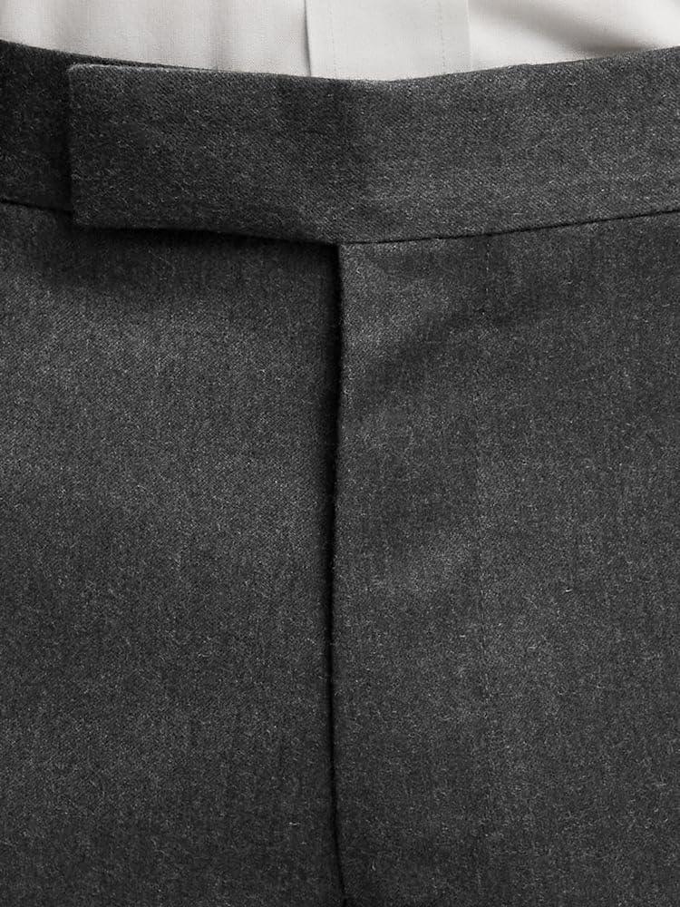 imagePaul Fredrick Mens Wool Flannel Solid Flat Front PantsCharcoal