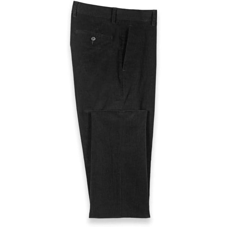 imagePaul Fredrick Mens Cotton Stretch Corduroy Flat Front PantsBlack