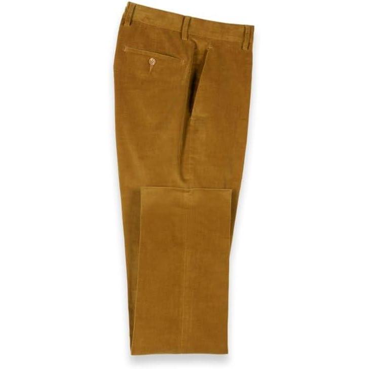 imagePaul Fredrick Mens Cotton Stretch Corduroy Flat Front PantsDark Gold