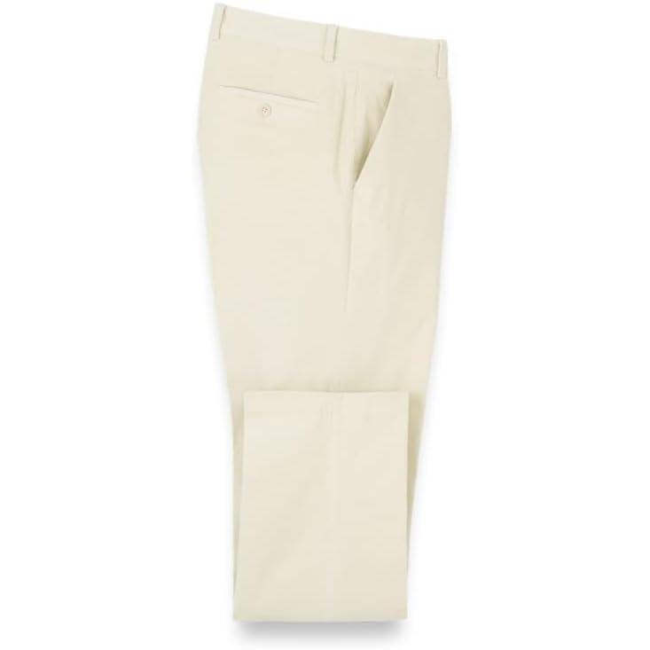imagePaul Fredrick Mens Cotton Stretch Corduroy Flat Front PantsWinter White