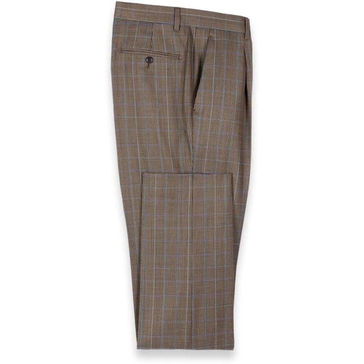 imagePaul Fredrick Mens Wool Blend Plaid Single Pleat Suit Pants