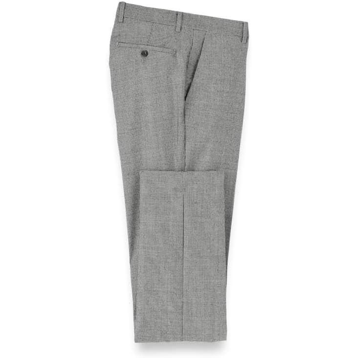 imagePaul Fredrick Mens Wool Flannel Houndstooth Flat Front PantsBlack