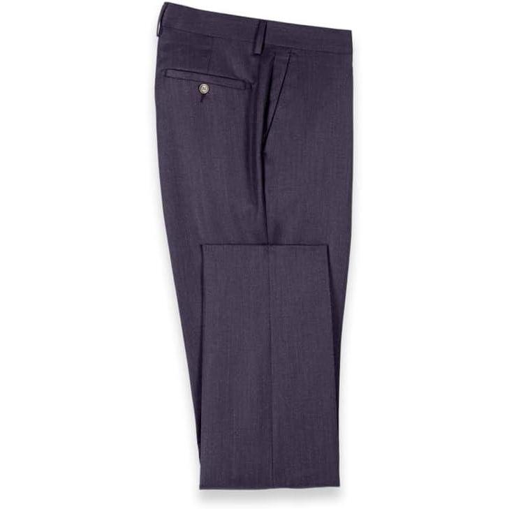 imagePaul Fredrick Mens Wool Flannel Solid Flat Front PantsPurple