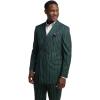imagePaul Fredrick Mens Wool Stretch Stripe Double Breasted Peak Lapel Suit Jacket