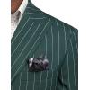 imagePaul Fredrick Mens Wool Stretch Stripe Double Breasted Peak Lapel Suit Jacket