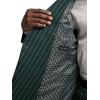 imagePaul Fredrick Mens Wool Stretch Stripe Double Breasted Peak Lapel Suit Jacket