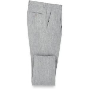 imagePaul Fredrick Mens Linen Chambray Twill Single Pleat Pants Size 32 X 32