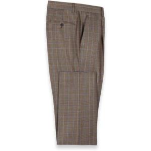 imagePaul Fredrick Mens Wool Blend Plaid Single Pleat Suit Pants