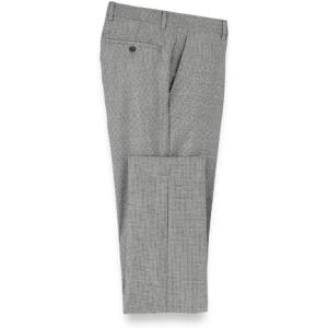 imagePaul Fredrick Mens Wool Flannel Houndstooth Flat Front PantsBlack