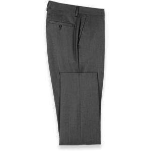 imagePaul Fredrick Mens Wool Flannel Solid Flat Front PantsCharcoal