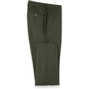 imagePaul Fredrick Mens Wool Flannel Solid Flat Front PantsDark Green