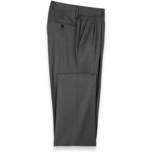 imagePaul Fredrick Mens Wool Flannel Solid Pleated PantsCharcoal