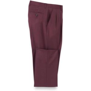imagePaul Fredrick Mens Wool Gabardine Pleated PantsBurgundy
