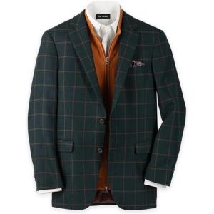 imagePaul Fredrick Mens Wool Blend Windowpane Single Breasted Notch Lapel Sport Coat