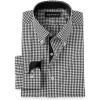 imagePaul Fredrick Mens Classic Fit NonIron Cotton Check Dress ShirtBlack