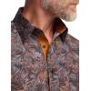 imagePaul Fredrick Mens Slim Fit Comfort Stretch NonIron Botanical Dress Shirt