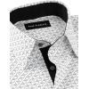 imagePaul Fredrick Mens Slim Fit Comfort Stretch NonIron Geometric Dress Shirt