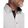imagePaul Fredrick Mens Slim Fit Comfort Stretch NonIron Geometric Dress Shirt
