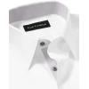 imagePaul Fredrick Mens Slim Fit Comfort Stretch NonIron Solid Dress ShirtWhiteGrey