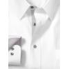 imagePaul Fredrick Mens Slim Fit Comfort Stretch NonIron Solid Dress ShirtWhiteGrey