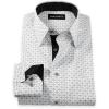 imagePaul Fredrick Mens Slim Fit Comfort Stretch NonIron Geometric Dress Shirt