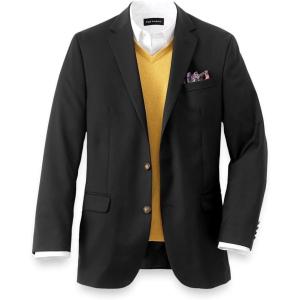 imagePaul Fredrick Mens Classic Fit Wool Travel BlazerBlack