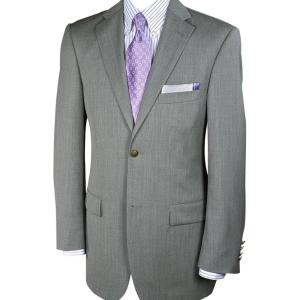 imagePaul Fredrick Mens Classic Fit Wool Travel BlazerPearl Grey