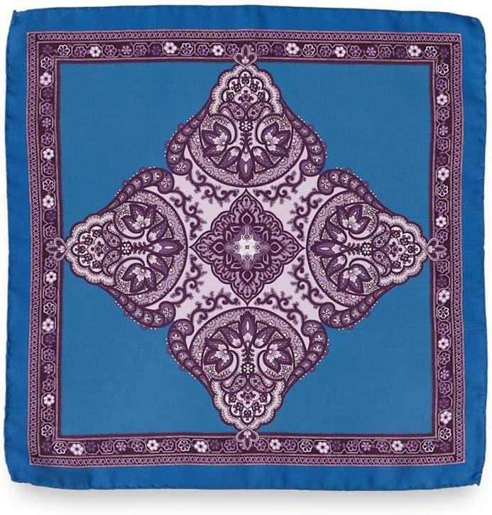 imagePaul Fredrick Mens Medallion Silk Pocket SquareBluePurple
