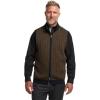 imagePaul Fredrick Mens Cotton Full Zip Mock Neck VestBrownBlack