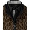 imagePaul Fredrick Mens Cotton Full Zip Mock Neck VestBrownBlack