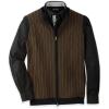 imagePaul Fredrick Mens Cotton Full Zip Mock Neck VestBrownBlack