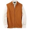 imagePaul Fredrick Mens Cotton Full Zip Mock Neck VestCognac
