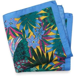 imagePaul Fredrick Mens Botanical Silk Pocket SquareYellow Multi
