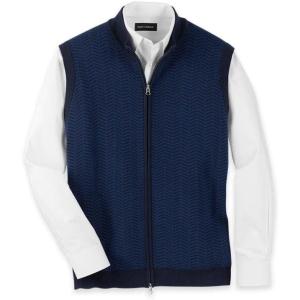 imagePaul Fredrick Mens Cotton Full Zip Mock Neck VestNavy