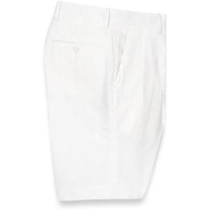 imagePaul Fredrick Mens Cotton Seersucker Pleated ShortsWhite