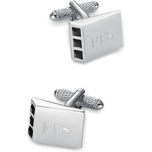 imagePaul Fredrick Mens Crystal Side Engravable CufflinkBlack