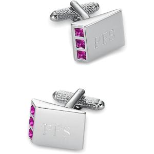 imagePaul Fredrick Mens Crystal Side Engravable CufflinksPurple