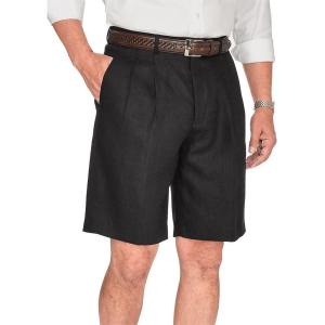 imagePaul Fredrick Mens Linen Pleated Shorts Black 30
