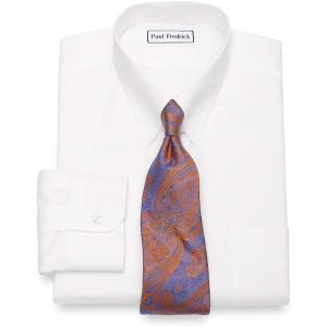 imagePaul Fredrick Mens Slim Fit NonIron Cotton Pinpoint Tab Collar Dress Shirt