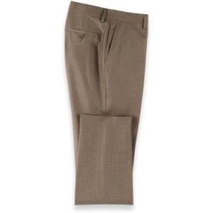 imagePaul Fredrick Mens Wool Flannel Houndstooth Flat Front PantsBrown