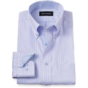 imagePaul Fredrick Mens Classic Fit Comfort Stretch NonIron Gingham Dress Shirt