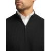 imagePaul Fredrick Mens Silk Cotton Cashmere Quarter Zip Mock Neck SweaterBlack